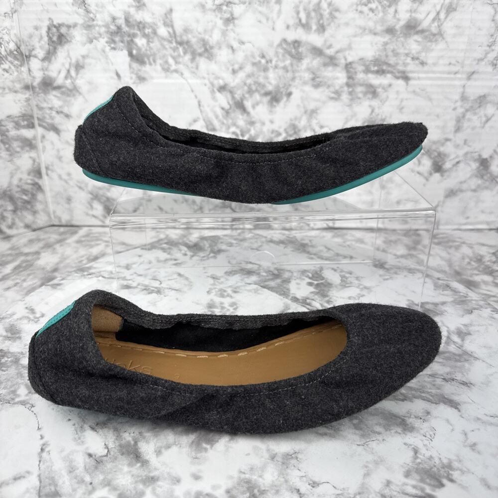 Tieks Womens Greystone Gray Felt Vegan Wool Ballet Flats Size 9 Comfort